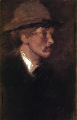 Estudo de uma cabeça (James Abbott McNeill Whistler) - Reprodução com Qualidade Museu