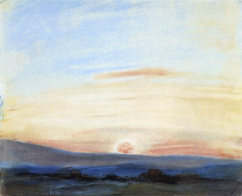 Estudo do sol poente (Eugene Delacroix) - Reprodução com Qualidade Museu