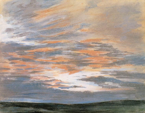 Estudo do céu ao pôr do sol (Eugene Delacroix) - Reprodução com Qualidade Museu