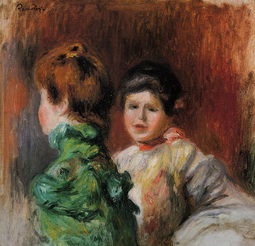 Estudo - Duas cabeças femininas (Pierre-Auguste Renoir) - Reprodução com Qualidade Museu