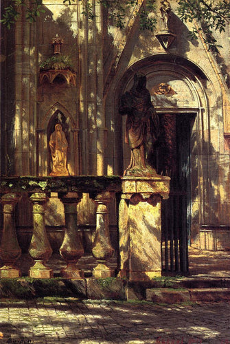 Estudo de luz solar e sombra (Albert Bierstadt) - Reprodução com Qualidade Museu