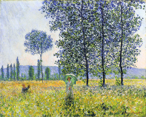 Efeito da luz solar, sob os choupos (Claude Monet) - Reprodução com Qualidade Museu