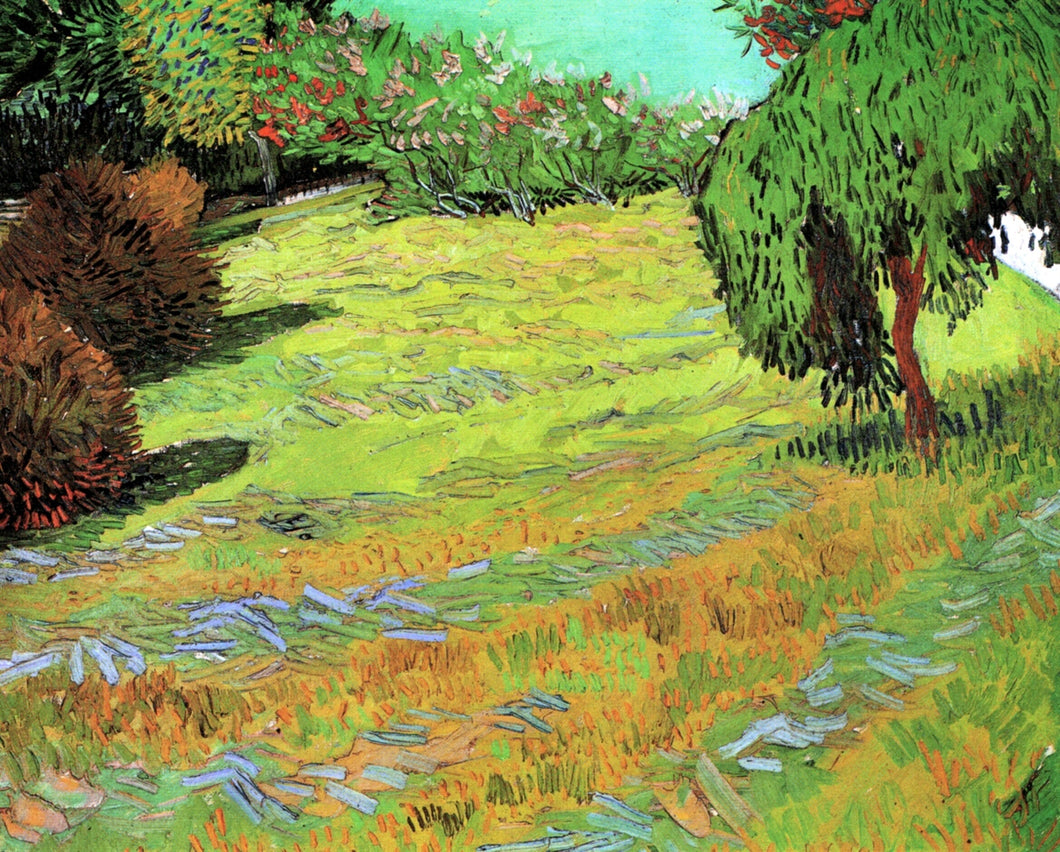 Sunny Lawn em um parque público (Vincent Van Gogh) - Reprodução com Qualidade Museu