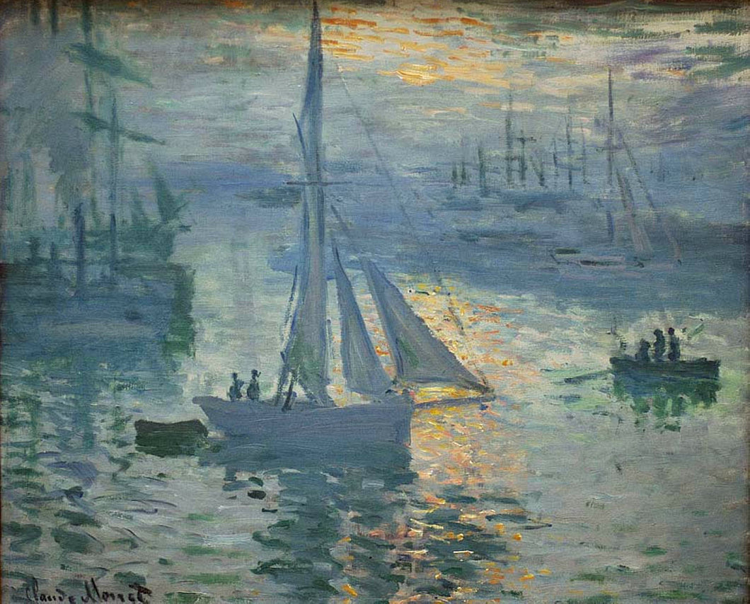Nascer do sol, o mar (Claude Monet) - Reprodução com Qualidade Museu