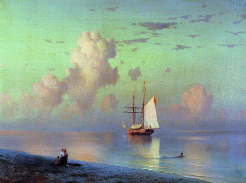Pôr do sol (Ivan Aivazovsky) - Reprodução com Qualidade Museu