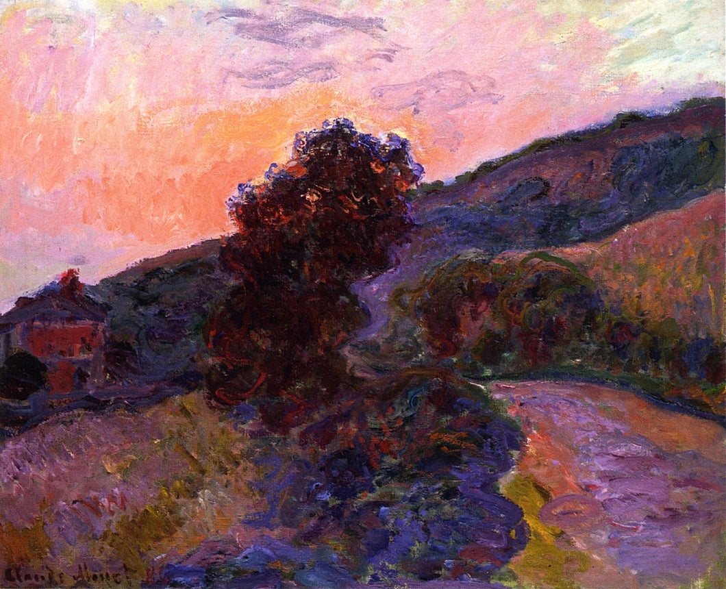 Pôr do sol em Giverny (Claude Monet) - Reprodução com Qualidade Museu