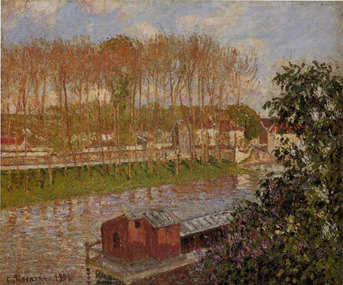 Pôr do sol em Moret-sur-Loing (Camille Pissarro) - Reprodução com Qualidade Museu