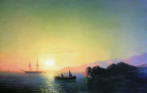 Pôr do sol na costa da Crimeia (Ivan Aivazovsky) - Reprodução com Qualidade Museu