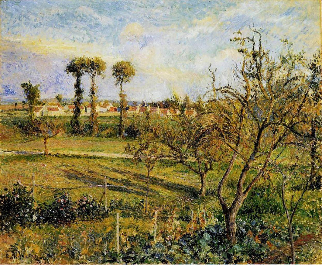 Pôr do sol em Valhermeil, perto de Pontoise (Camille Pissarro) - Reprodução com Qualidade Museu