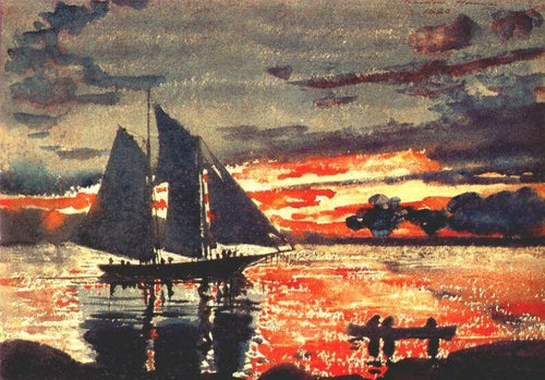 Sunset Fires (Winslow Homer) - Reprodução com Qualidade Museu