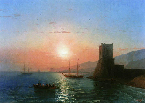 Pôr do sol em Feodosia (Ivan Aivazovsky) - Reprodução com Qualidade Museu