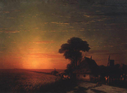 Pôr do sol na pequena Rússia (Ivan Aivazovsky) - Reprodução com Qualidade Museu