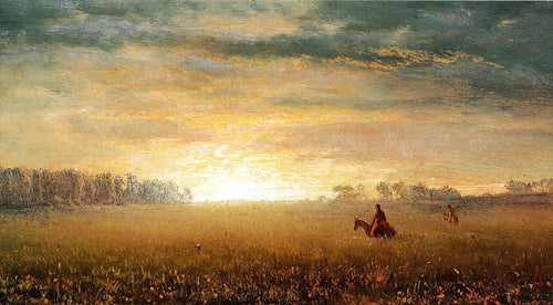 Sunset Of The Prairies (Albert Bierstadt) - Reprodução com Qualidade Museu