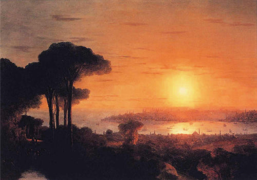 Pôr do sol sobre o chifre de ouro (Ivan Aivazovsky) - Reprodução com Qualidade Museu