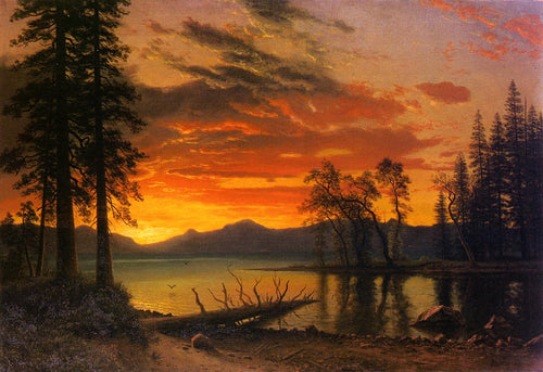 Pôr do Sol sobre o Rio (Albert Bierstadt) - Reprodução com Qualidade Museu
