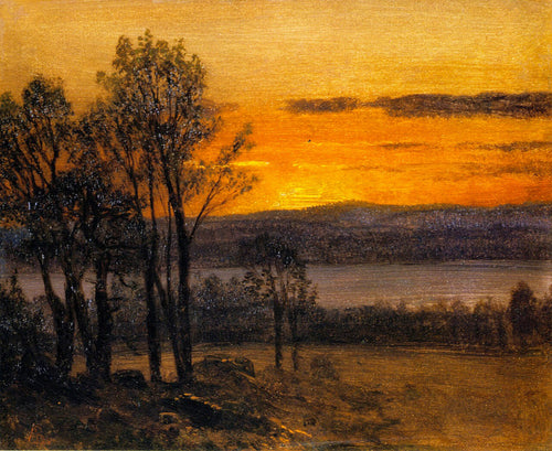 Sunset Sketch (Albert Bierstadt) - Reprodução com Qualidade Museu