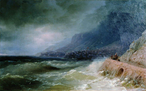 Surfe perto da costa da Crimeia (Ivan Aivazovsky) - Reprodução com Qualidade Museu