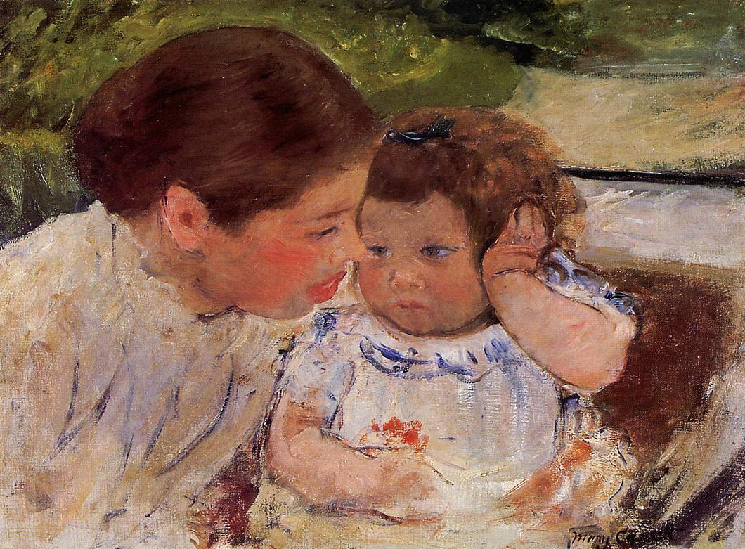 Susan Comforting The Baby (Mary Cassatt) - Reprodução com Qualidade Museu