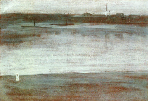 Symphony In Gray - Early Morning, Thames (James Abbott McNeill Whistler) - Reprodução com Qualidade Museu