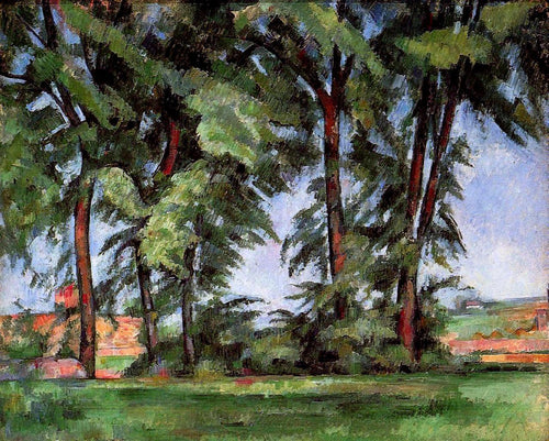 Árvores altas no Jas De Bouffan (Paul Cézanne) - Reprodução com Qualidade Museu