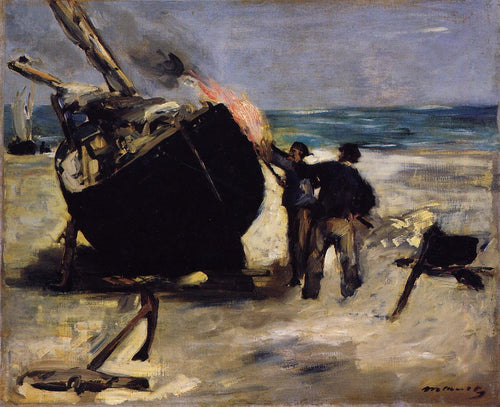 Tarring The Boat (Edouard Manet) - Reprodução com Qualidade Museu