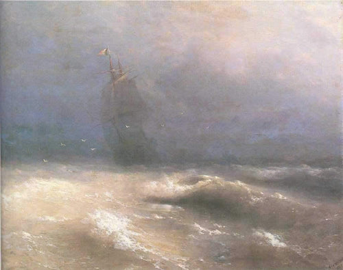 Tempestade pela costa de Nice (Ivan Aivazovsky) - Reprodução com Qualidade Museu