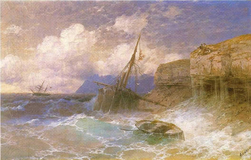 Tempestade pela costa de Odessa (Ivan Aivazovsky) - Reprodução com Qualidade Museu