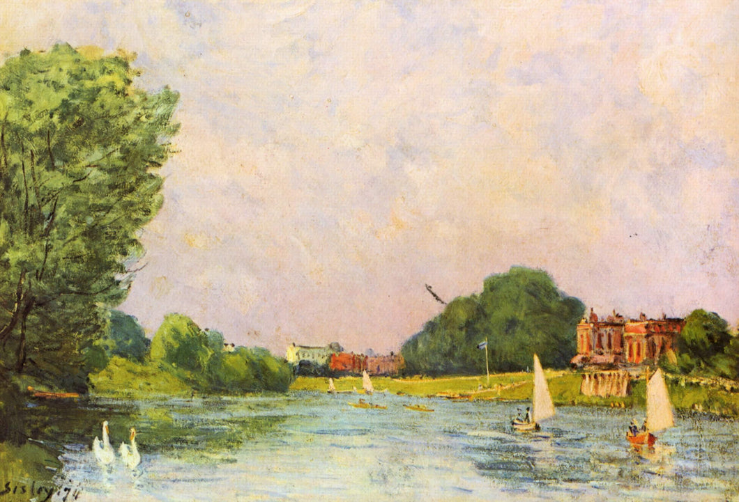 Tâmisa em Hampton Court (Alfred Sisley) - Reprodução com Qualidade Museu