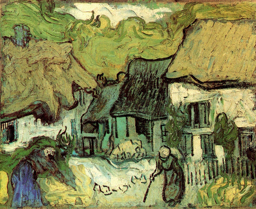 Casas de palha em Jorgus (Vincent Van Gogh) - Reprodução com Qualidade Museu