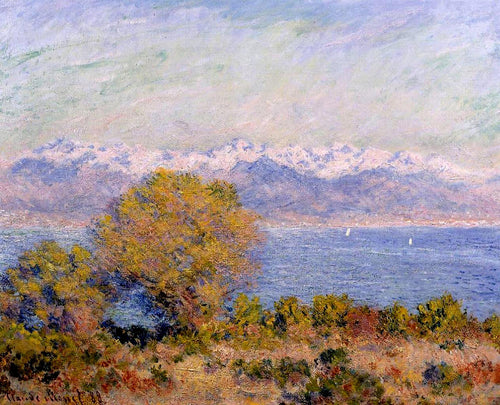 Os Alpes vistos de Cap Dantibes (Claude Monet) - Reprodução com Qualidade Museu
