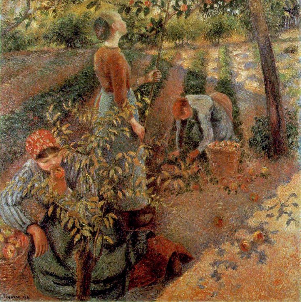 The Apple Pickers (Camille Pissarro) - Reprodução com Qualidade Museu