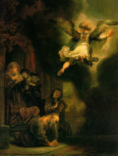 O anjo Raphael deixando Tobit e sua família (Rembrandt) - Reprodução com Qualidade Museu
