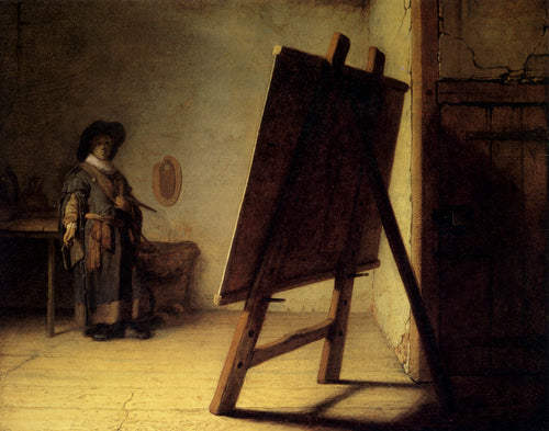 Artista em seu estúdio (Rembrandt) - Reprodução com Qualidade Museu