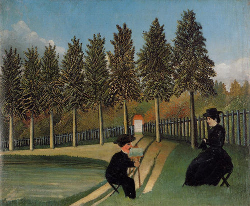 O artista pintando sua esposa (Henri Rousseau) - Reprodução com Qualidade Museu