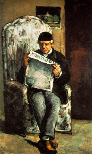 O pai dos artistas lendo seu jornal (Paul Cézanne) - Reprodução com Qualidade Museu
