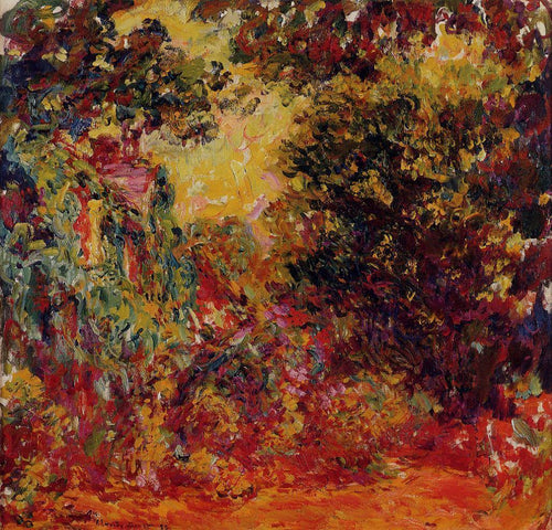 A casa dos artistas do jardim de rosas (Claude Monet) - Reprodução com Qualidade Museu