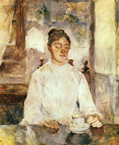 A Mãe dos Artistas, A Condessa Adele De Toulouse-Lautrec No Café da Manhã (Henri de Toulouse-Lautrec) - Reprodução com Qualidade Museu