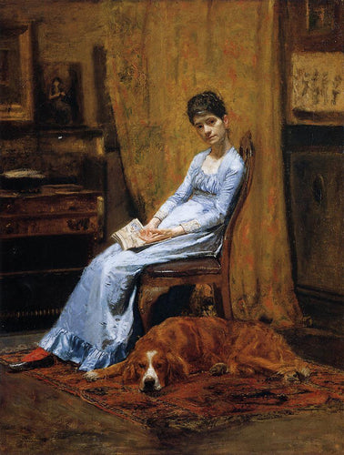 A esposa dos artistas e seu cão setter (Thomas Eakins) - Reprodução com Qualidade Museu