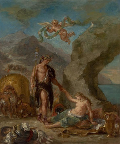 O Outono - Baco e Ariadne (Eugene Delacroix) - Reprodução com Qualidade Museu
