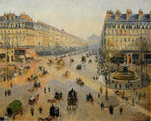 The Avenue De Lopera, Paris, luz solar, manhã de inverno (Camille Pissarro) - Reprodução com Qualidade Museu