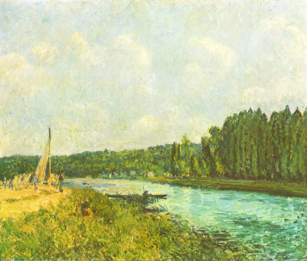 Os bancos do Oise (Alfred Sisley) - Reprodução com Qualidade Museu