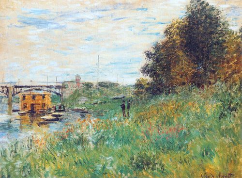 As margens do Sena na ponte Argenteuil (Claude Monet) - Reprodução com Qualidade Museu