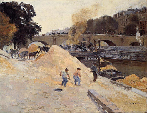 As margens do Sena em Paris, Pont Marie, Quai Danjou (Camille Pissarro) - Reprodução com Qualidade Museu