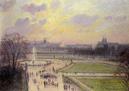The Bassin Des Tuileries, Tarde (Camille Pissarro) - Reprodução com Qualidade Museu