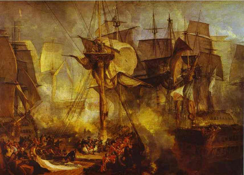A Batalha de Trafalgar, Visto das Mortalhas de Estibordo Mizen da Vitória (Joseph Mallord William Turner) - Reprodução com Qualidade Museu