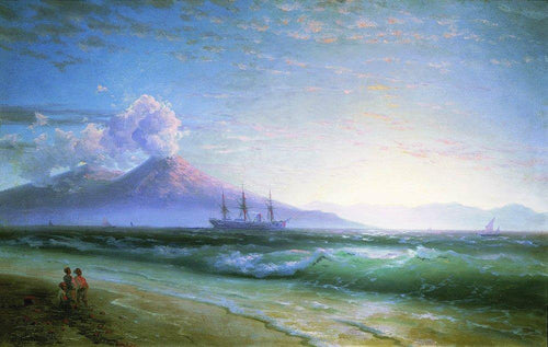 A baía de Nápoles de manhã cedo (Ivan Aivazovsky) - Reprodução com Qualidade Museu
