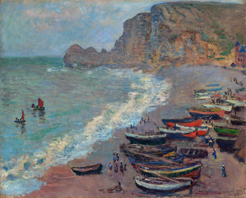 A praia de Etretat (Claude Monet) - Reprodução com Qualidade Museu