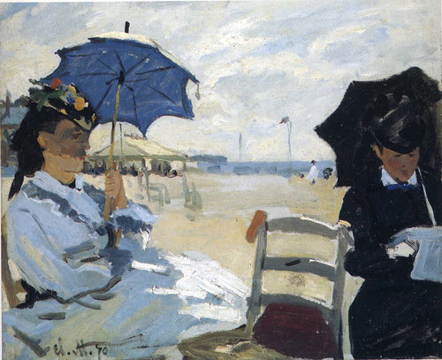 A praia de Trouville (Claude Monet) - Reprodução com Qualidade Museu