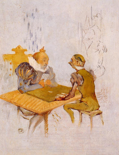 A Bela e a Fera - O Bezique (Henri de Toulouse-Lautrec) - Reprodução com Qualidade Museu