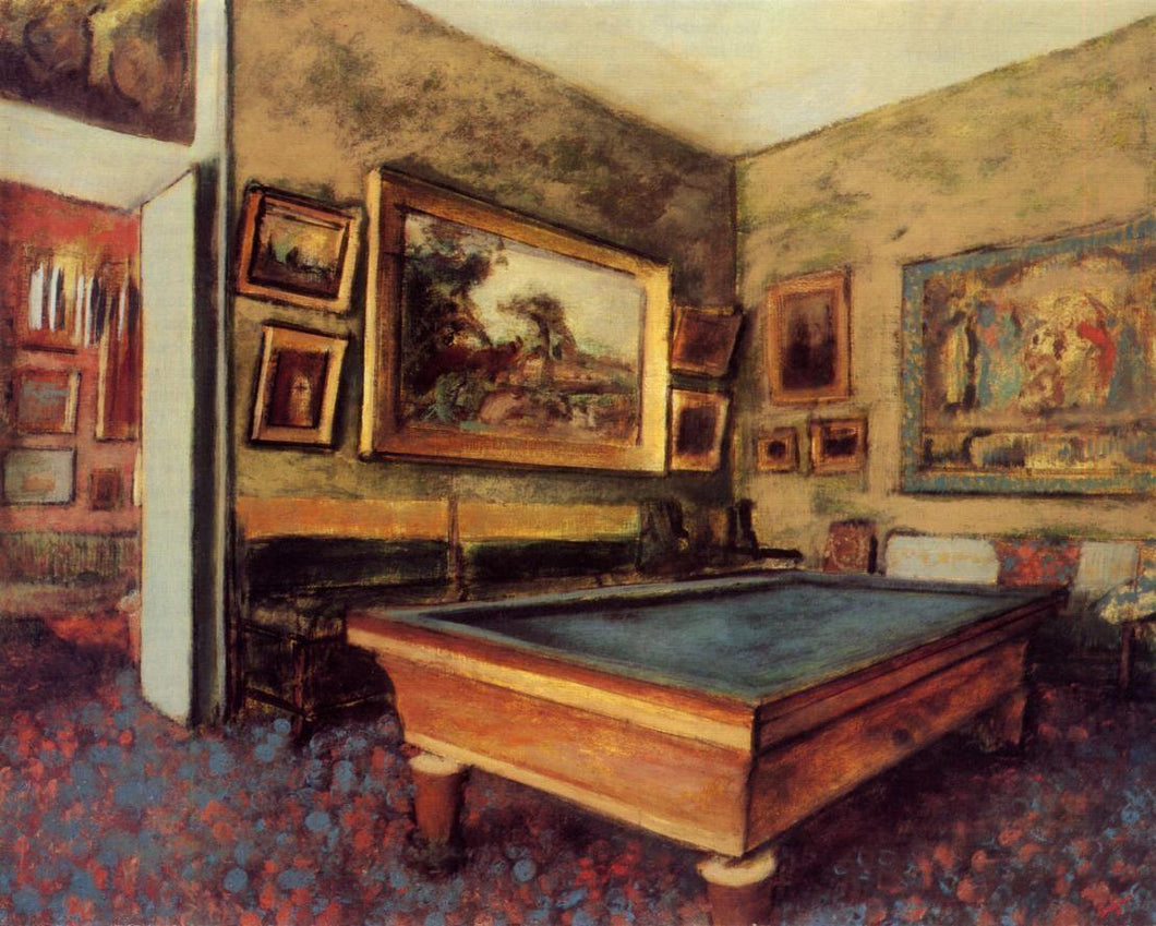 A sala de bilhar em Menil Hubert (Edgar Degas) - Reprodução com Qualidade Museu